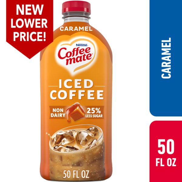 Nestle Coffee Mate Caramel Iced Coffee, Non-Dairy, 50 fl oz Bottle
